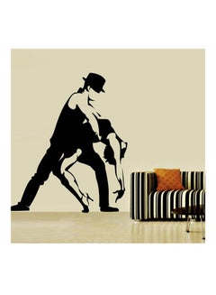 Buy Couple Dancing Design Wall Decal Black 75x90cm in UAE