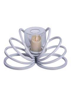 Buy Decorative Modern Style Candle Holder Silver 17x30x10cm in UAE