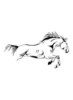 Buy Horse Themed Wall Decal Sticker Black 100x60centimeter in UAE