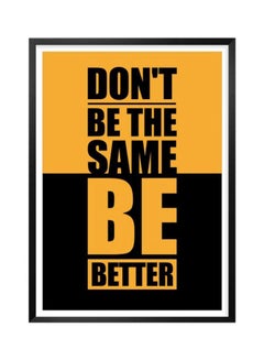 Buy Motivational Quote Wall Poster With Frame Black/Yellow/White 30x40centimeter in UAE