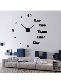 Buy DIY 3D Large Letter Wall Clock Sticker Black 120x120centimeter in UAE