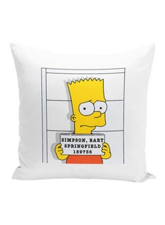 Buy Bart Simpson Arrest Throw Pillow With Stuffing Multicolour 16x16inch in UAE