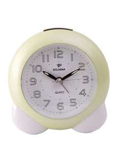 Buy Round Analog Alarm Clock Yellow/White in Saudi Arabia