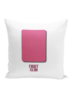 اشتري Classic Movie Decorative Pillow Fight Club Throw Pillow With Stuffing أبيض/وردي 16x16 بوصة في الامارات