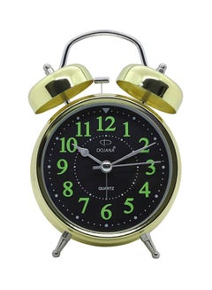 Buy Round Analog Desk Clock Gold/Black in Saudi Arabia