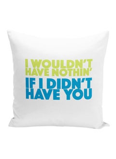 Buy Quote Printed Throw Pillow White/Green/Blue 16x7x16inch in UAE