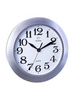 Buy Round Analog Quartz Wall Clock Silver/White in Saudi Arabia