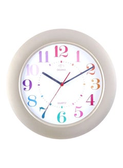 Buy Round Analog Wall Clock Beige/White in Saudi Arabia