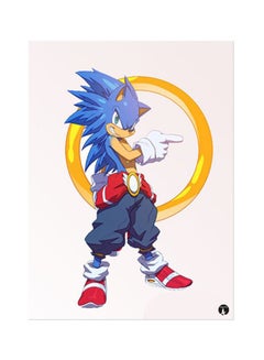 Buy Sonic hedgehog Printed Metal Plate Poster Multicolour 15x20cm in UAE