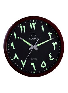 Buy Round Analog Wall Clock Brown/Black in Saudi Arabia