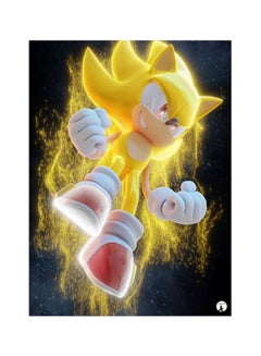 Buy Video Game Sonic Metal Plate Poster Yellow/Black 15x20cm in UAE