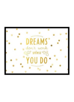 Buy Quotes Wall Poster With Frame White/Gold/Black 55x40cm in UAE