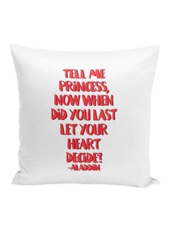 اشتري Aladdin Quote From Cartoon Throw Pillow With Stuffing أبيض/أحمر 16x16 بوصة في الامارات