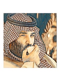 Buy Mohammad Bin Salman MDF Wall Art Painting Multicolour 30x30centimeter in Saudi Arabia