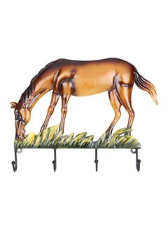 Buy Horse Shaped Wall Pediment Hanger Brown/Black/Green 30 x 24centimeter in Saudi Arabia