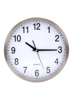Buy Analog Wall Clock White/Silver 34centimeter in UAE