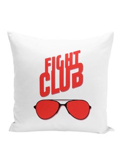 اشتري Fight Club Classic Glasses Aviators Throw Pillow With Stuffing أبيض/أحمر 16x16 بوصة في الامارات