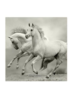 Buy White Horses MDF Wall Art Multicolour 30x30centimeter in UAE