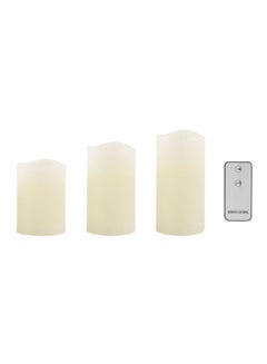 Buy 3-Piece LED Candle With Remote Green/Red/Blue in Saudi Arabia