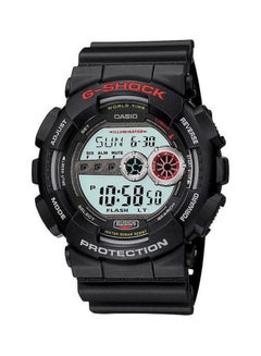 Buy Men's Casio Sport Round Shape Resin Band Digital Wrist Watch 55 mm - Black - GD-100-1ADR in Egypt