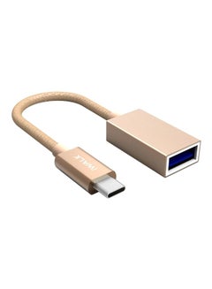 Buy Type-C To USB Data Transfer And Charging Cable Gold in UAE