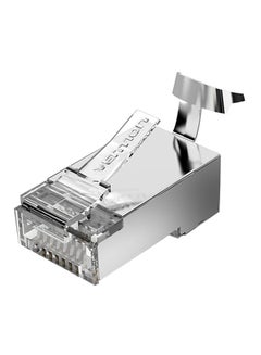 Buy 50-Piece RJ45 To Cat 7 Modular Plug Silver/Clear/Gold in Saudi Arabia