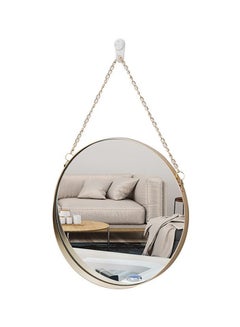 Buy Round Wall Hanging Mirror Gold/Clear 25x38cm in Saudi Arabia