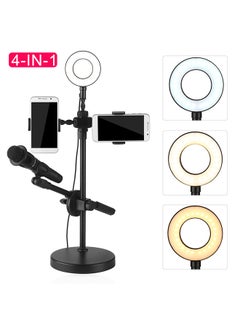 Buy Selfie Ring Light With Phone Holder And Microphone Stand Black in Egypt