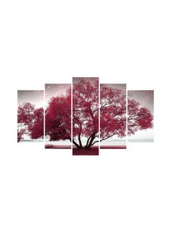 Buy 5-Piece Tree Themed Canvas Wall Painting With Frame Set Pink/Black/White in Egypt