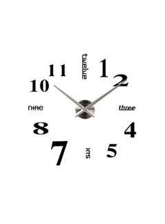 Buy DIY Quartz 3D Acrylic Sticker Wall Clock Black 80x80cm in Egypt