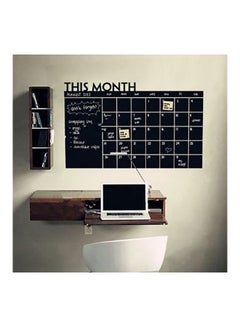 Buy Removable Chalkboard Paper Monthly Calendar Wall Sticker Black 90 x 60cm in UAE