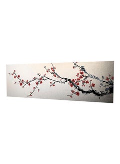 Buy Floral Themed Decorative Canvas Painting With Frame Grey/Pink/Black 30x80cm in Egypt