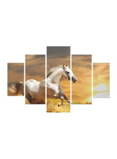 Buy 5-Piece Decorative Horse Themed Painting Set Multicolour 56x92cm in Egypt