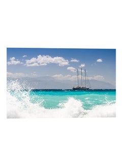 اشتري لوحة فنية عرضية بطبعة الساحل والبحر أزرق/أبيض/أخضر 52x80سم في مصر