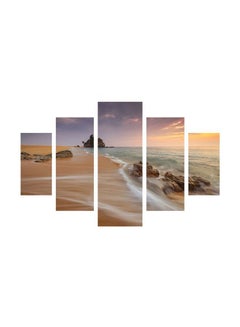 Buy 5-Piece Sea Themed Wall Painting With Frame Set Multicolor 92x56cm in Egypt