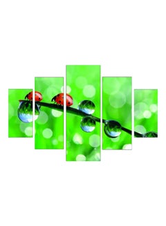 Buy 5-Piece Lady Bug Themed Wall Painting Set Green/Red/Black 92x56cm in Egypt