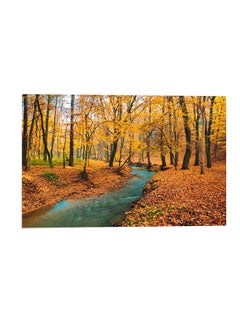 Buy Decorative Nature Themed Printed Wall Art Yellow/Blue/Brown 52X80cm in Egypt