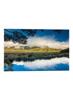 Buy Landscape Themed Printed Wall Art Blue/White/Green 52x80cm in Egypt