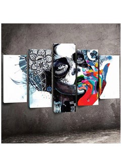 Buy 5-Piece Abstract Printed Wall Art Set White/Black/Red 100x60cm in Egypt