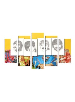 Buy 5-Piece The Beatles Themed Decorative Wall Painting Set Red/Blue/Yellow 150x60cm in Egypt