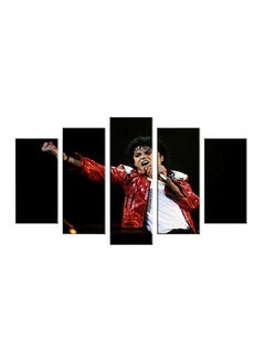 Buy 5-Piece Michael Jackson Themed Decorative Wall Painting Set Red/Black/White 150x60cm in Egypt