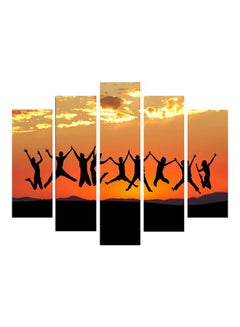 Buy 5-Pieces Friends Themed Decorative Wall Painting Set Orange/Yellow/Black 150x60cm in Egypt