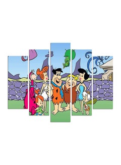 Buy 5-Pieces Cartoon Themed Decorative Wall Painting Set Purple/Blue/Green 150x60cm in Egypt