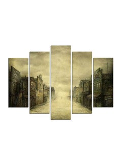 Buy 5-Pieces Decorative Wall Painting Set Grey/Green 150x60cm in Egypt