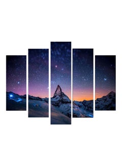 Buy 5-Pieces Night Sky Decorative Wall Painting Set Blue/Black/Purple 150x60cm in Egypt
