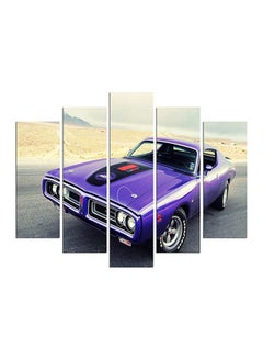 Buy 5-Pieces Car Decorative Wall Painting Set Purple/Grey/White 150x60cm in Egypt