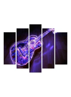 Buy 5-Piece Guitar Themed Decorative Wall Painting Set Purple 110x60cm in Egypt