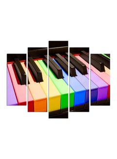 Buy 5-Piece Piano Themed Wall Painting Set Blue/Green/Black 110x60cm in Egypt