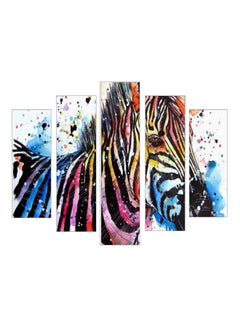 Buy 5-Piece Zebra Themed Wall Painting Set Multicolour 110x60cm in Egypt