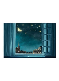 اشتري لوحة فنية لديكور الحائط بدون إطار تمثل سماء الليل أزرق/أصفر/رمادي 120x80سم في مصر